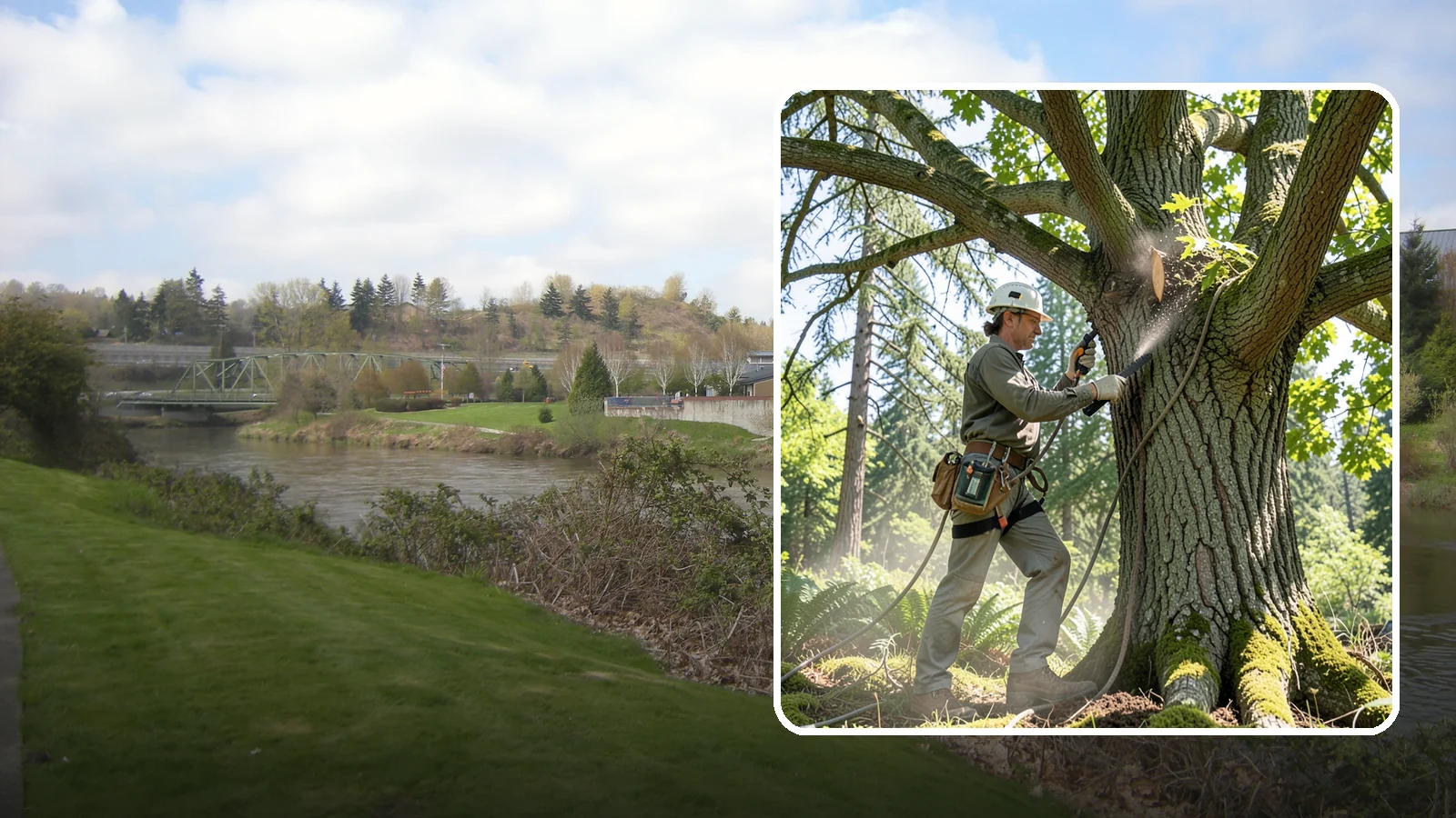 Air spading in Tukwila, King County, WA - The use of compressed air to excavate soil without harming roots.