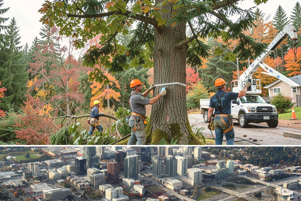 Annual tree maintenance programs in Bellevue, King County, WA - Work is performed year-round but scheduled to avoid peak storm seasons that increase safety risks or damage potential during...