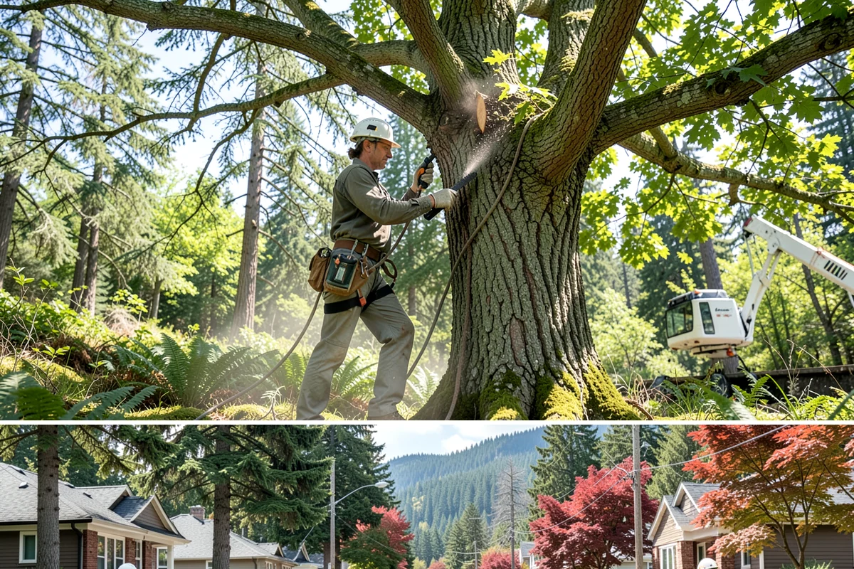 Annual tree maintenance programs in Hunts Point, King County, WA - Work is performed year-round but scheduled to avoid peak storm seasons that increase safety risks or damage potential during...