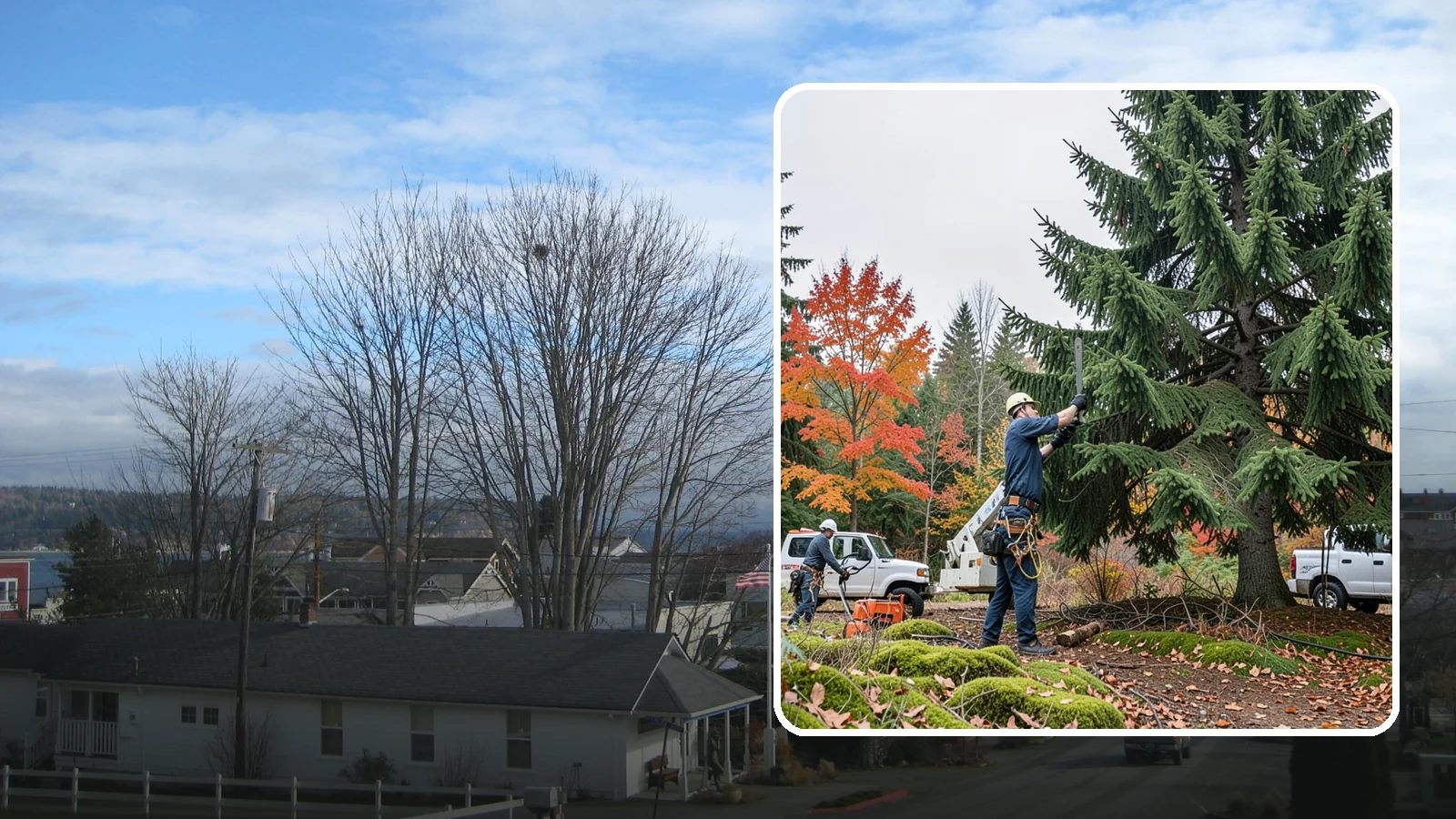 Annual tree maintenance programs in Langley, Island County, WA - Scheduled annual maintenance for a property's trees.