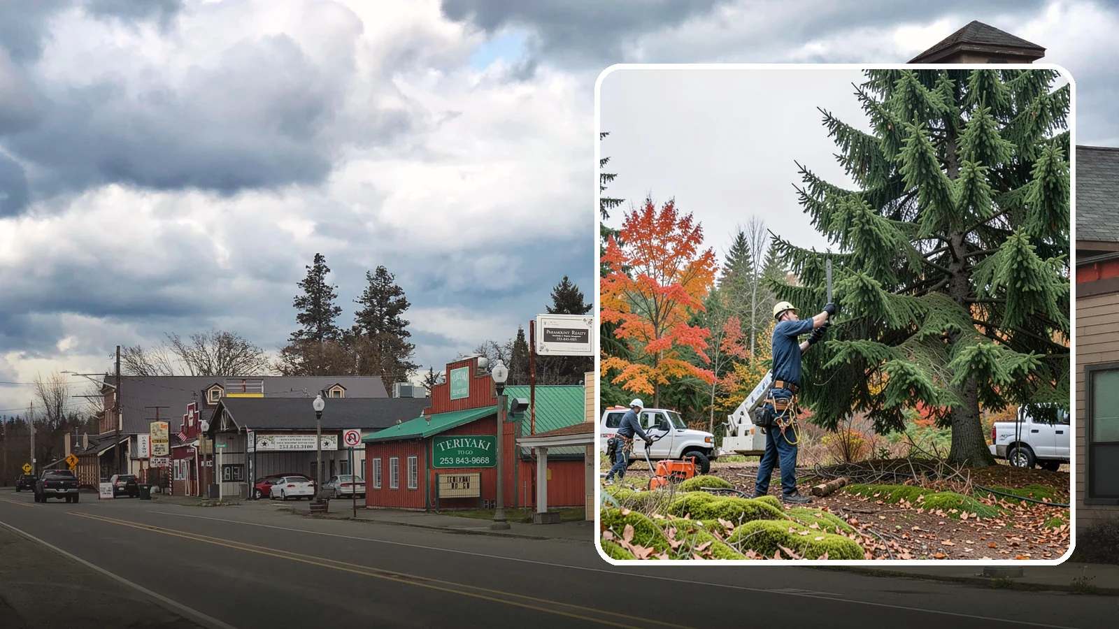 Annual tree maintenance programs in Roy, Pierce County, WA - Scheduled annual maintenance for a property's trees.