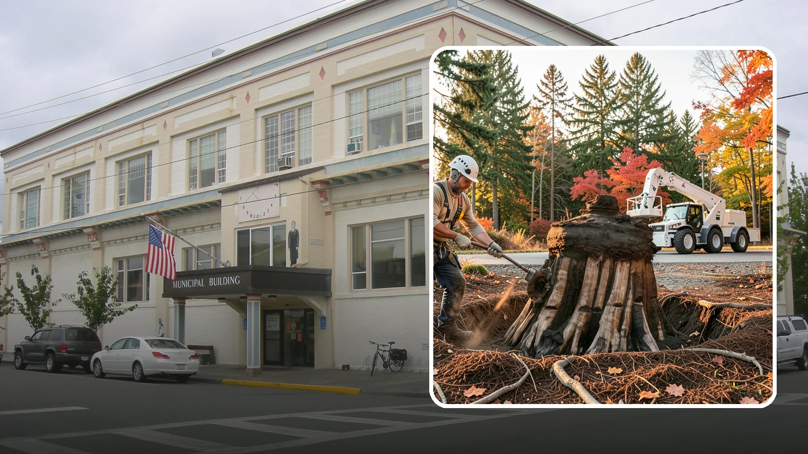 Backfill after stump grinding in Anacortes, Skagit County, WA - The filling and grading of the void left after grinding.