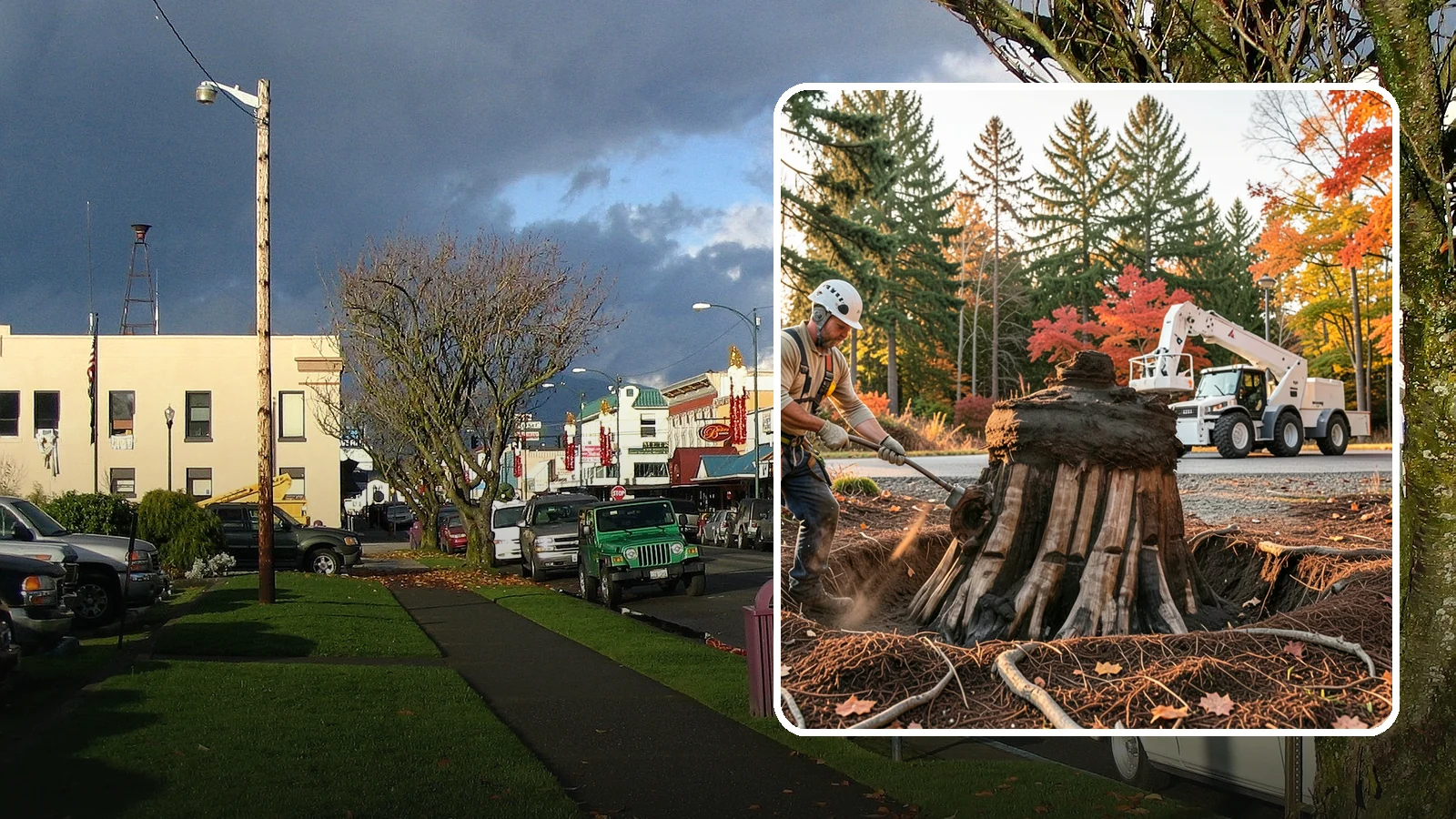 Backfill after stump grinding in Arlington, Snohomish County, WA - The filling and grading of the void left after grinding.