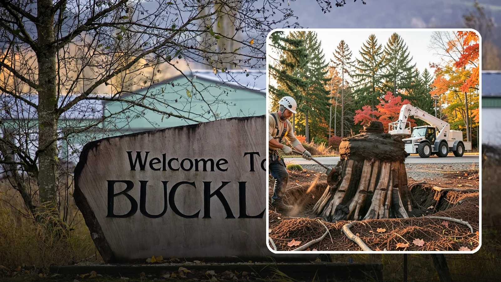 Backfill after stump grinding in Buckley, Pierce County, WA - The filling and grading of the void left after grinding.