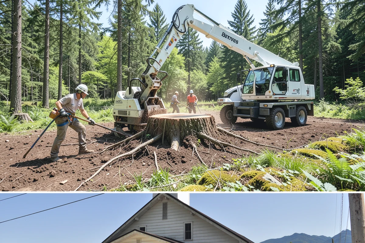 Backfill after stump grinding in Concrete, Skagit County, WA - This work can generally be performed year-round in Puget Sound weather but may require extra care during heavy rain to manage...