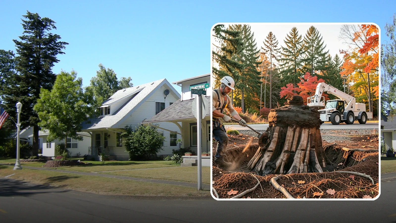 Backfill after stump grinding in DuPont, Pierce County, WA - The filling and grading of the void left after grinding.