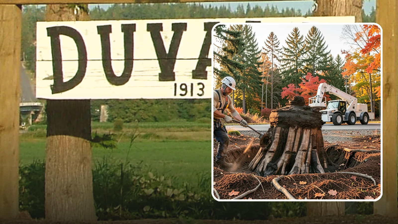 Backfill after stump grinding in Duvall, King County, WA - The filling and grading of the void left after grinding.
