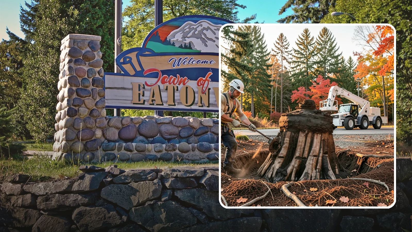 Backfill after stump grinding in Eatonville, Pierce County, WA - The filling and grading of the void left after grinding.