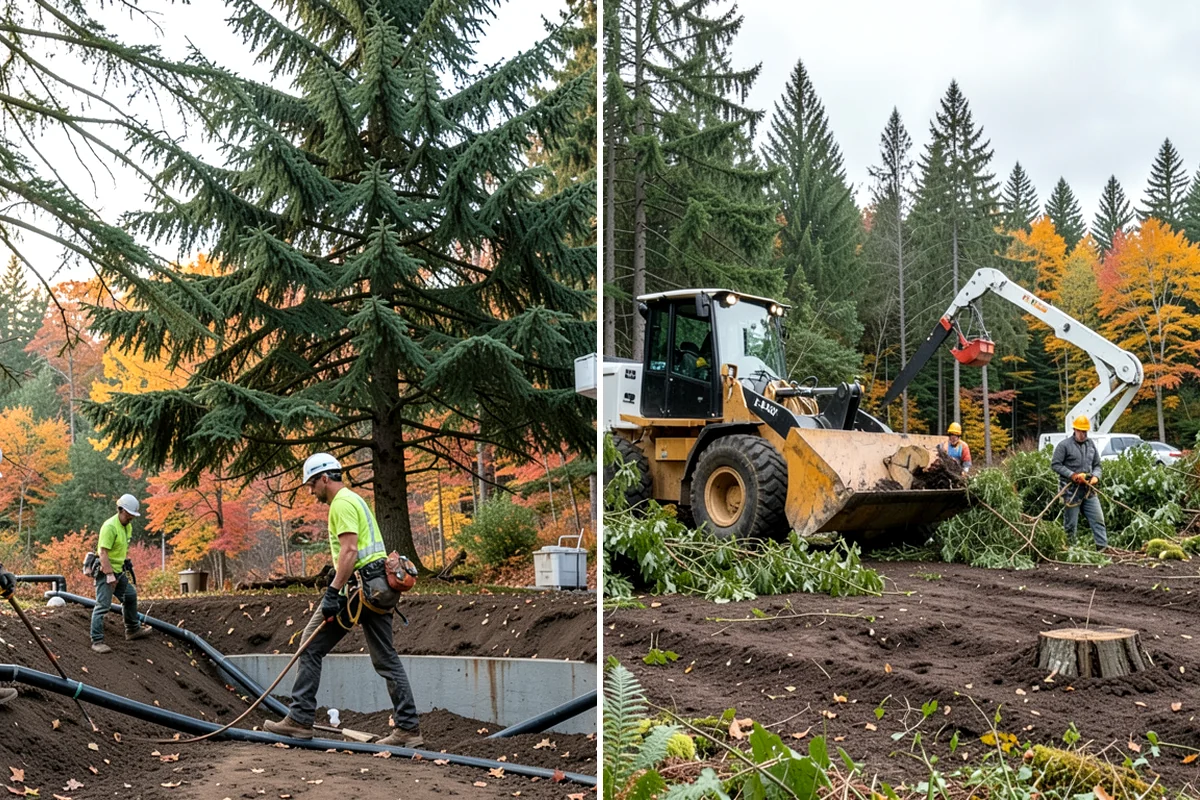 Backfill after stump grinding in Lyman, Skagit County, WA - Locate and mark utilities before work