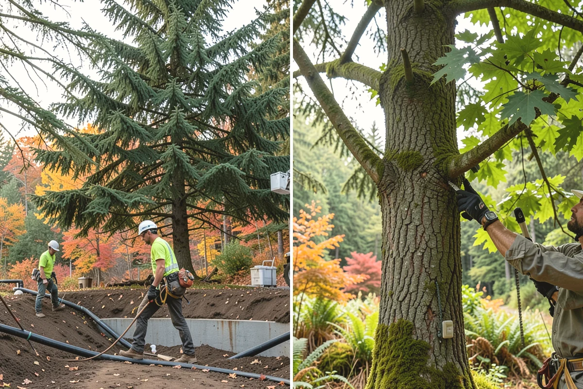 Backfill after stump grinding in Mercer Island, King County, WA - Locate and mark utilities before work