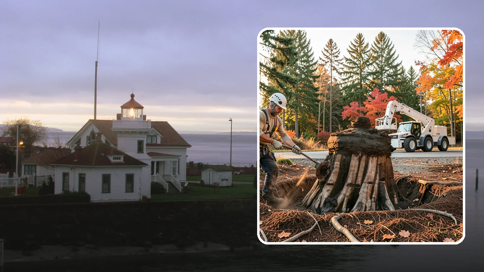 Backfill after stump grinding in Mukilteo, Snohomish County, WA - The filling and grading of the void left after grinding.