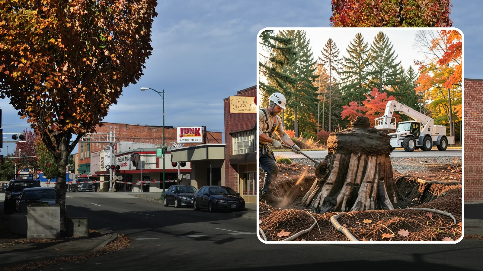 Backfill after stump grinding in Puyallup, Pierce County, WA - The filling and grading of the void left after grinding.