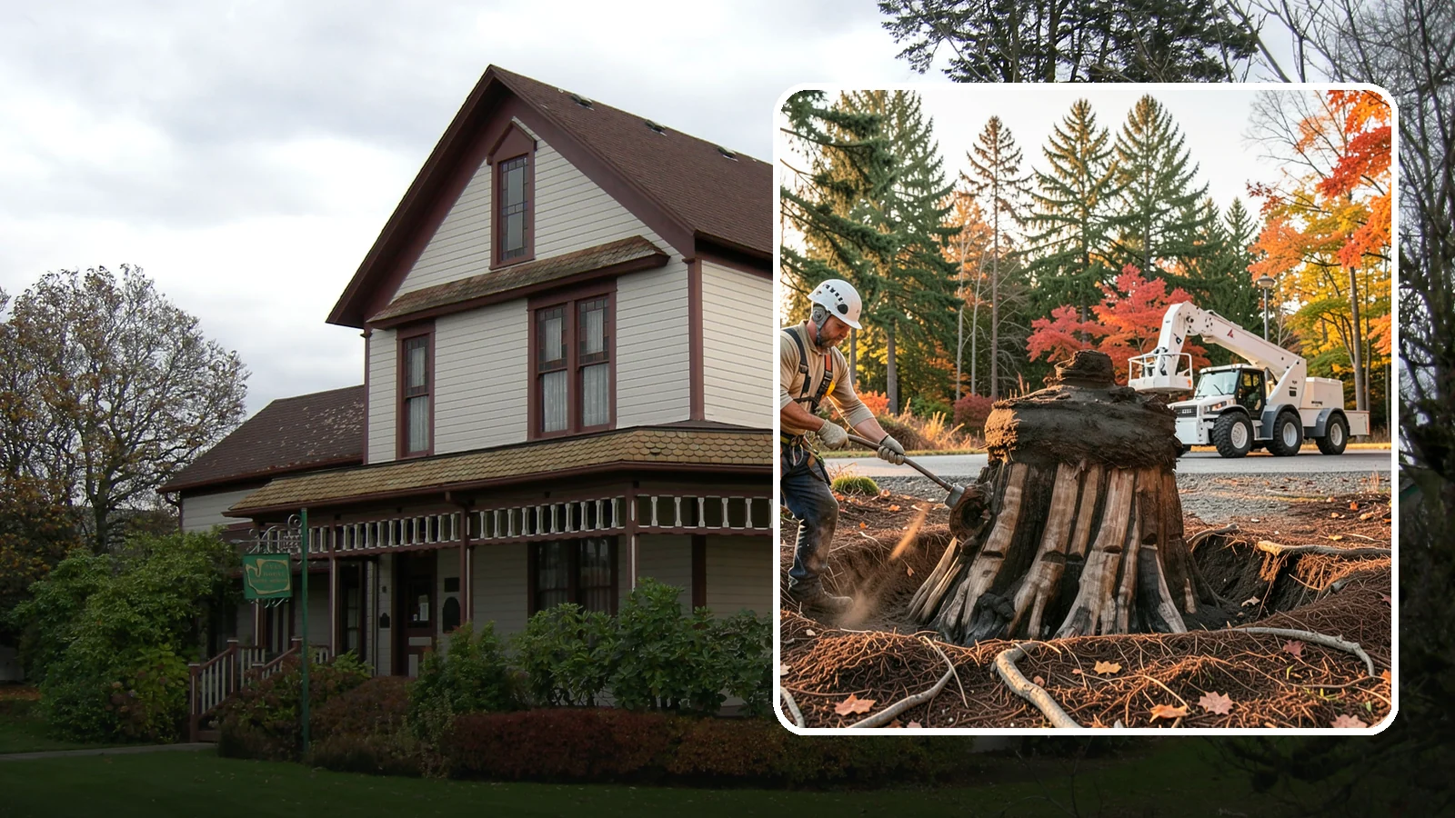 Backfill after stump grinding in Sumner, Pierce County, WA - The filling and grading of the void left after grinding.
