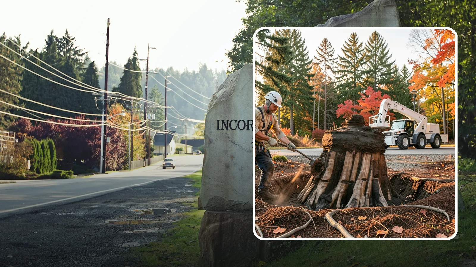 Backfill after stump grinding in Wilkeson, Pierce County, WA - The filling and grading of the void left after grinding.