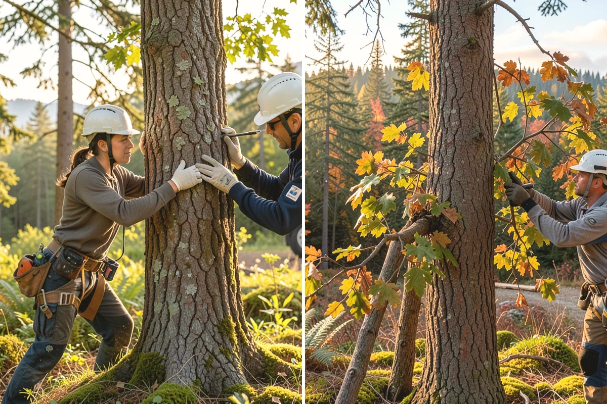 Bamboo removal in Anacortes, Skagit County, WA - Assess the site and mark features to protect