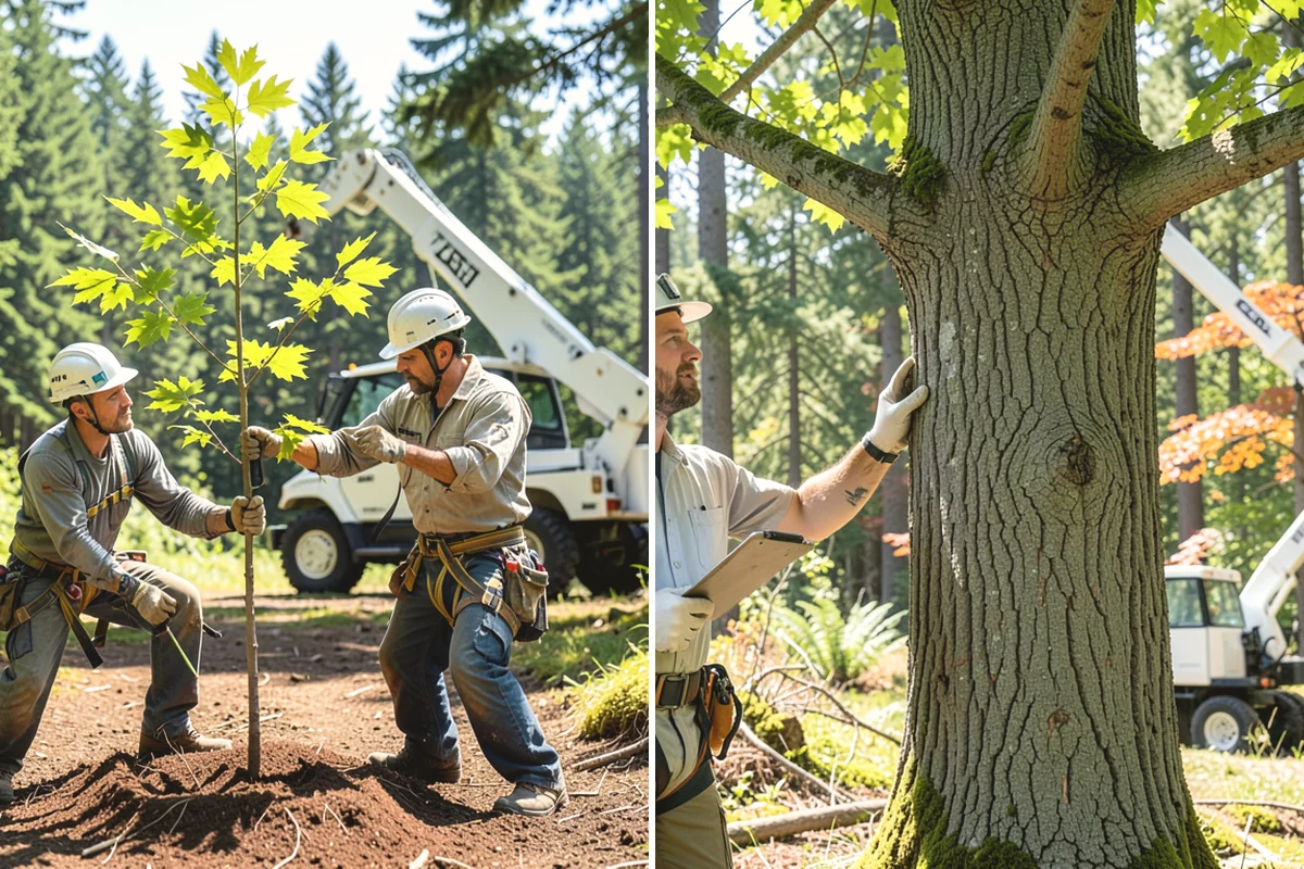 Bamboo removal in Covington, King County, WA - Assess the site and mark features to protect