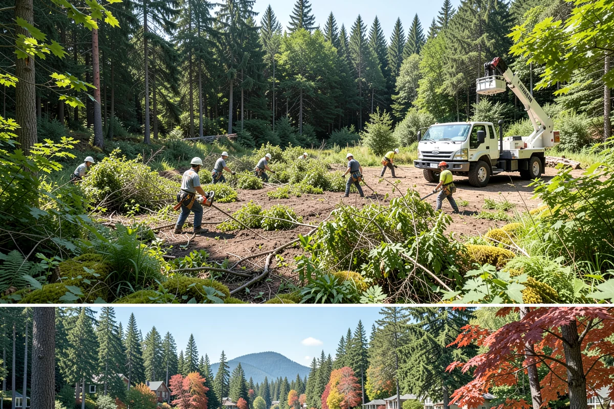 Bamboo removal in Covington, King County, WA - Work is best performed when ground conditions are stable enough for hauling equipment but before heavy rains make the wet terrain...