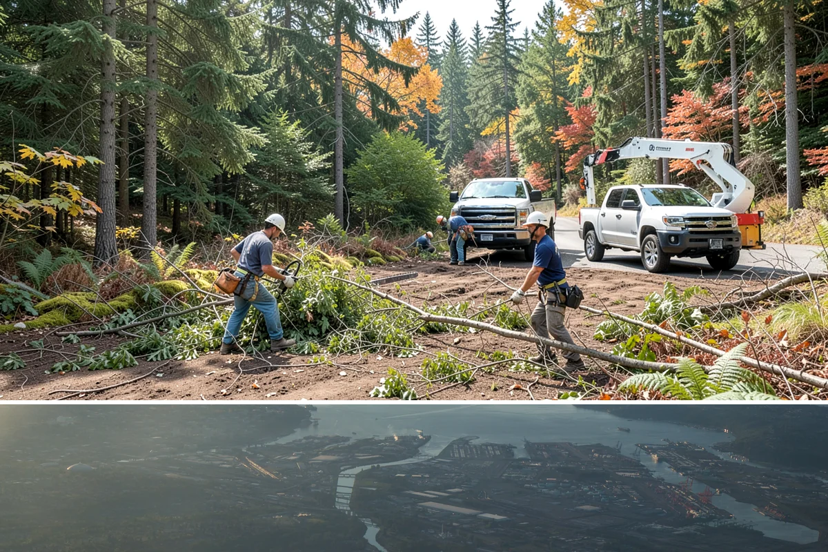 Bamboo removal in Fife, Pierce County, WA - Work is best performed when ground conditions are stable enough for hauling equipment but before heavy rains make the wet terrain...