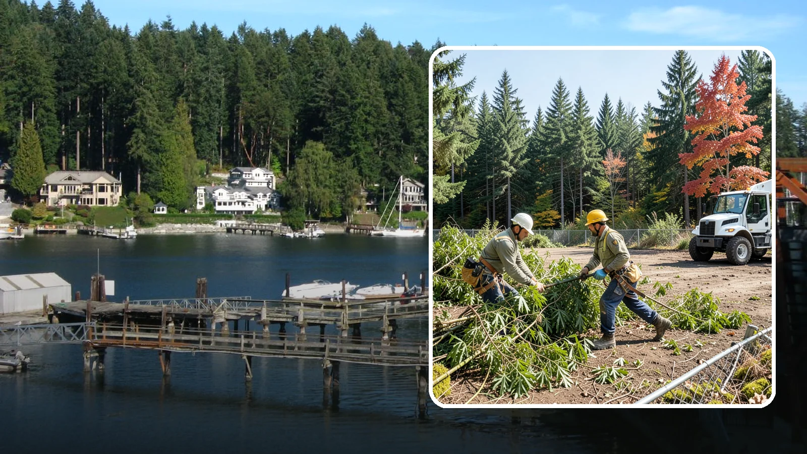 Bamboo removal in Gig Harbor, Pierce County, WA - The removal and containment of bamboo.