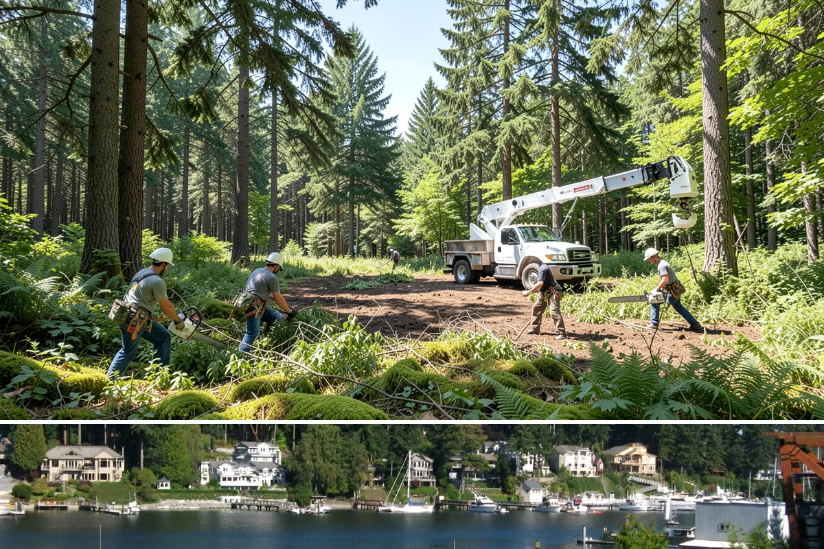 Bamboo removal in Gig Harbor, Pierce County, WA - Work is best performed when ground conditions are stable enough for hauling equipment but before heavy rains make the wet terrain...