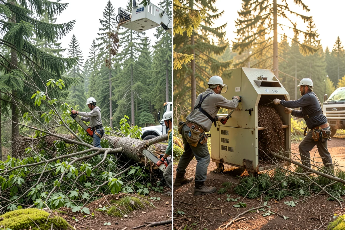 Bamboo removal in Lake Forest Park, King County, WA - Assess the site and mark features to protect