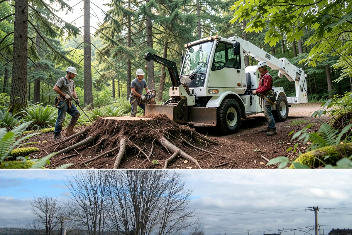 Bamboo removal in Langley, Island County, WA - Work is best performed when ground conditions are stable enough for hauling equipment but before heavy rains make the wet terrain...