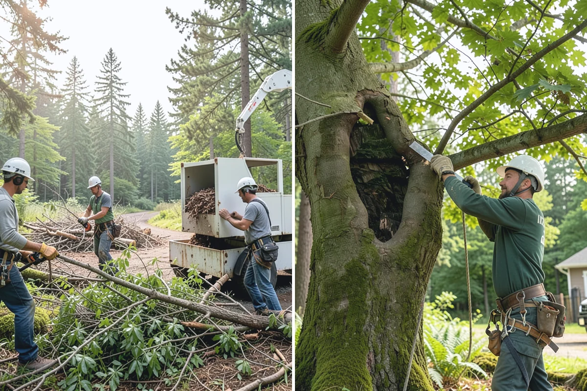 Bamboo removal in Medina, King County, WA - Assess the site and mark features to protect