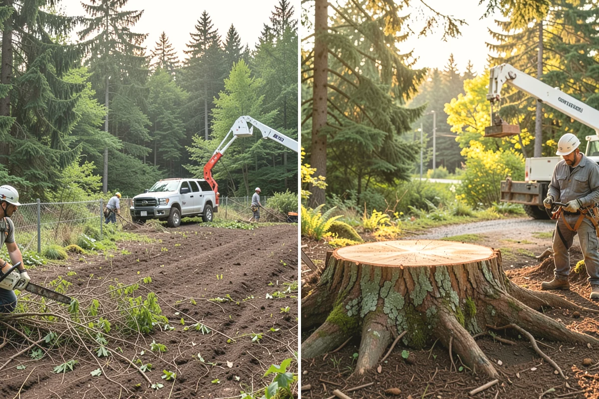 Bamboo removal in Mercer Island, King County, WA - Assess the site and mark features to protect