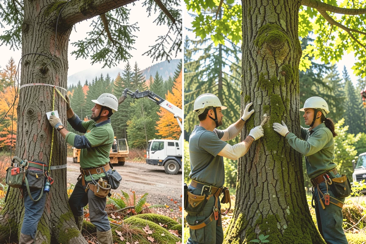Bamboo removal in Milton, King County, WA - Assess the site and mark features to protect