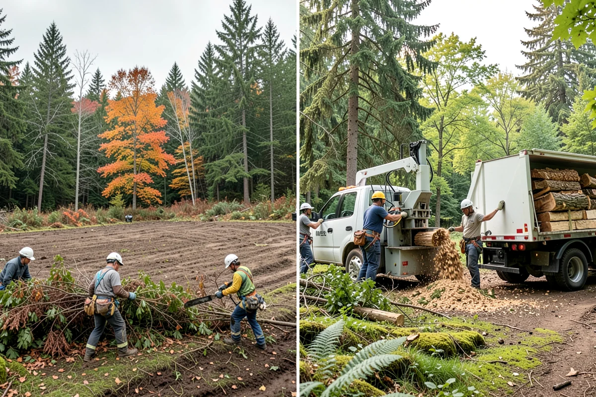 Bamboo removal in Pacific, King County, WA - Assess the site and mark features to protect