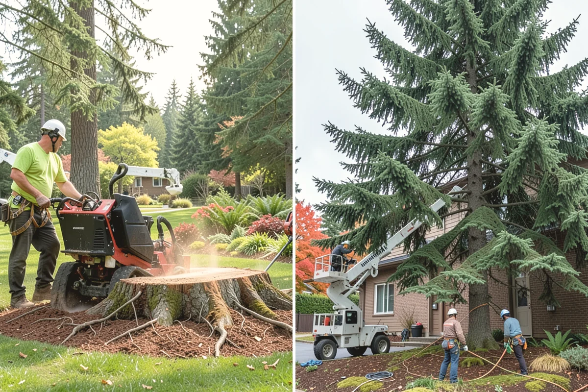 Bamboo removal in Ruston, Pierce County, WA - Assess the site and mark features to protect