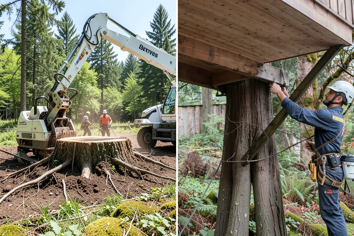 Bamboo removal in Snoqualmie, King County, WA - Assess the site and mark features to protect