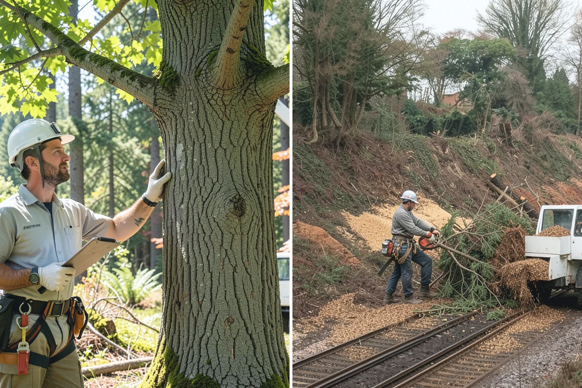 Bamboo removal in Woodinville, King County, WA - Assess the site and mark features to protect