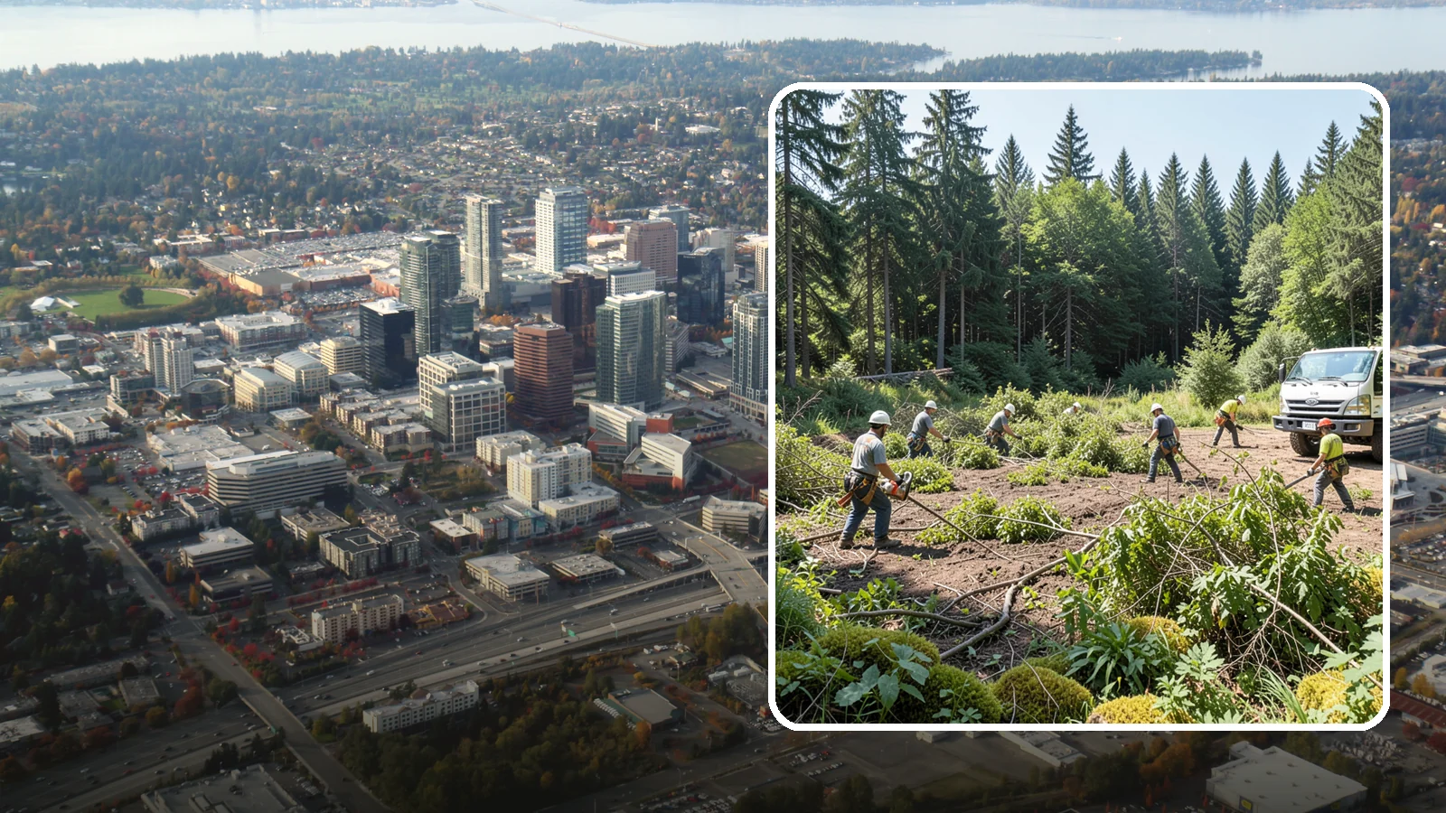 Blackberry removal in Bellevue, King County, WA - The removal of invasive blackberry thickets.