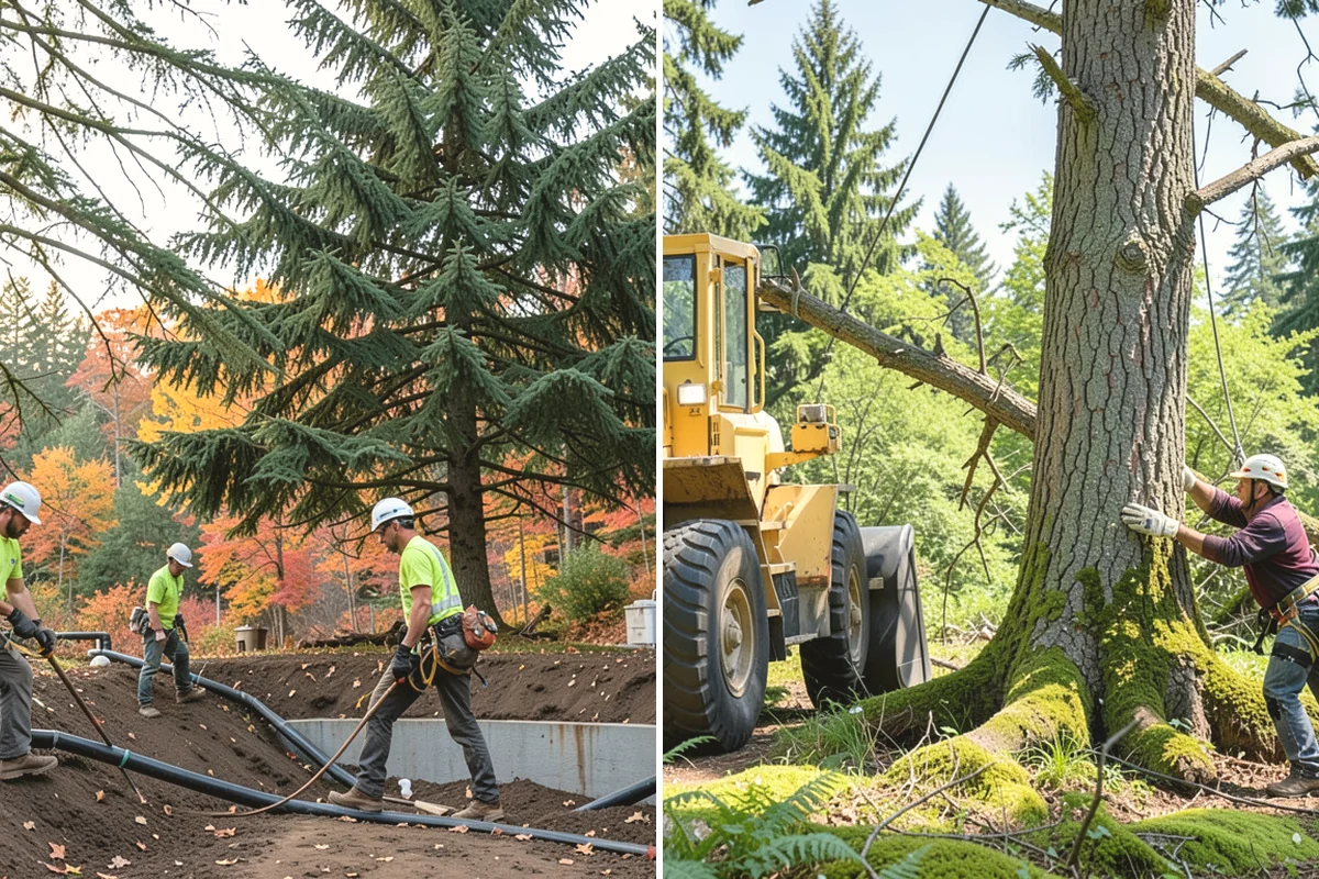 Blackberry removal in Black Diamond, King County, WA - Assess the site and mark features to protect