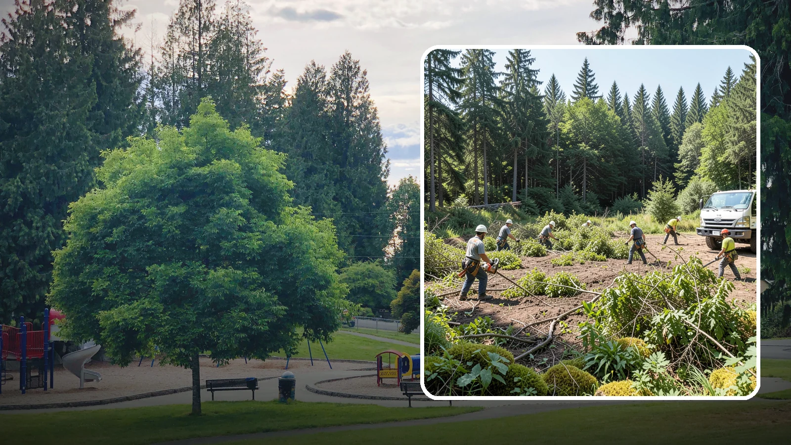 Blackberry removal in Bonney Lake, Pierce County, WA - The removal of invasive blackberry thickets.