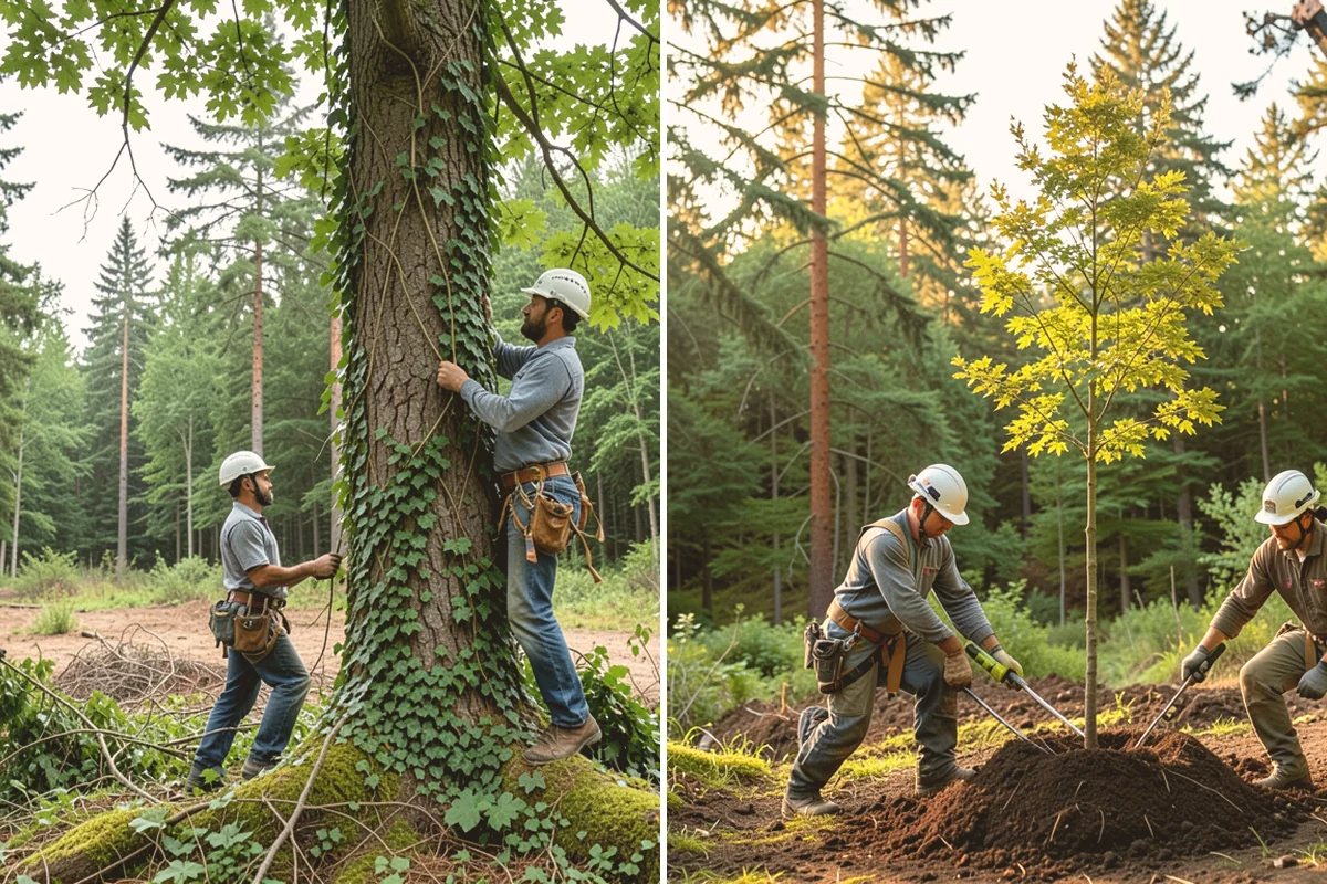 Blackberry removal in Eatonville, Pierce County, WA - Assess the site and mark features to protect