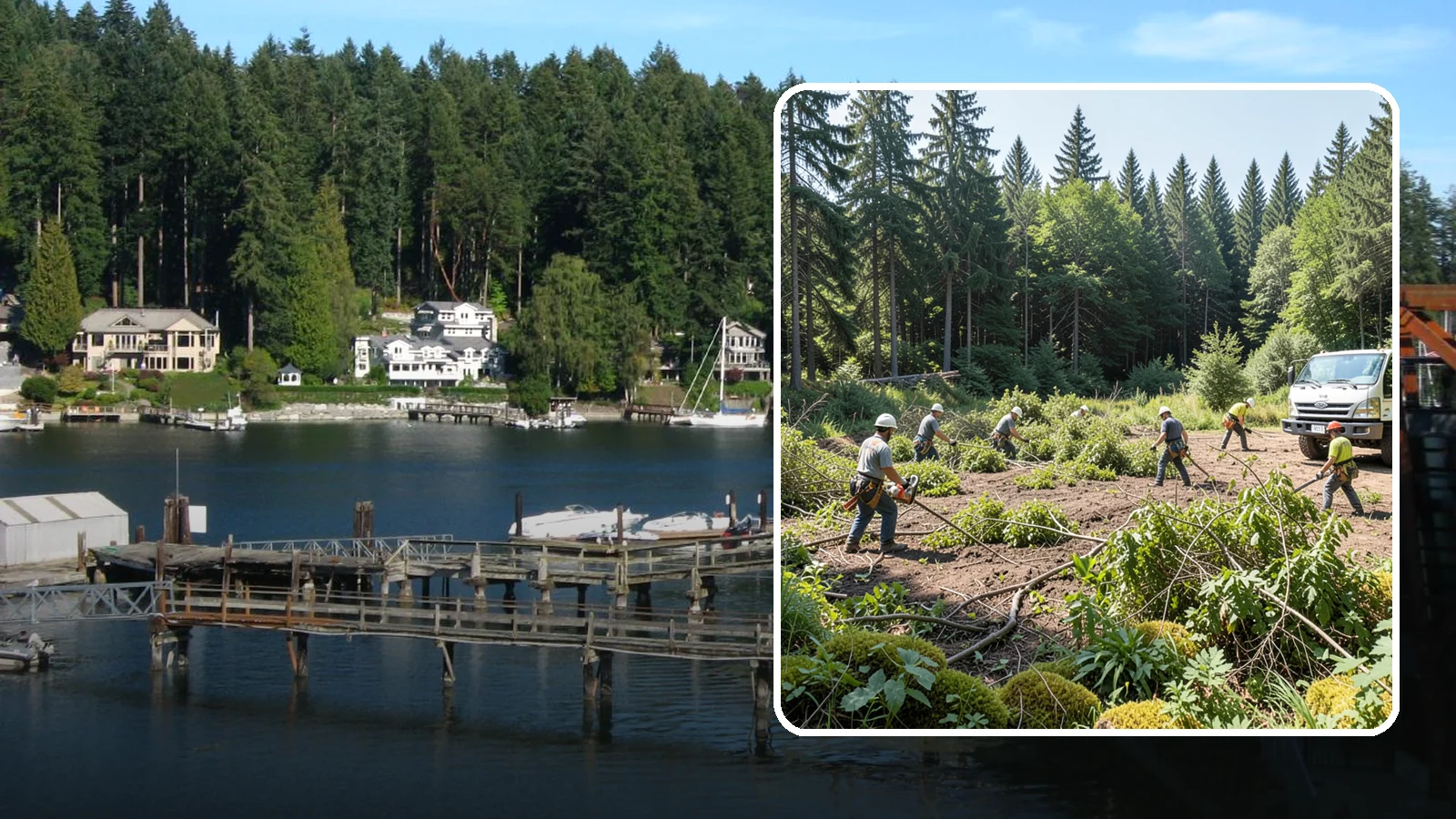 Blackberry removal in Gig Harbor, Pierce County, WA - The removal of invasive blackberry thickets.