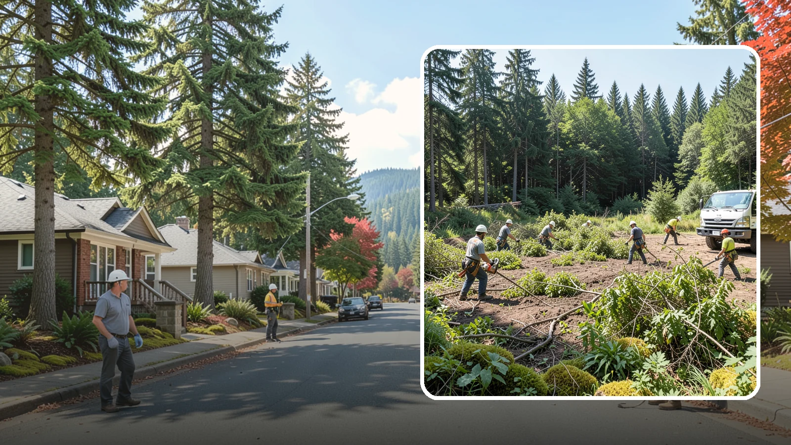 Blackberry removal in Hunts Point, King County, WA - The removal of invasive blackberry thickets.