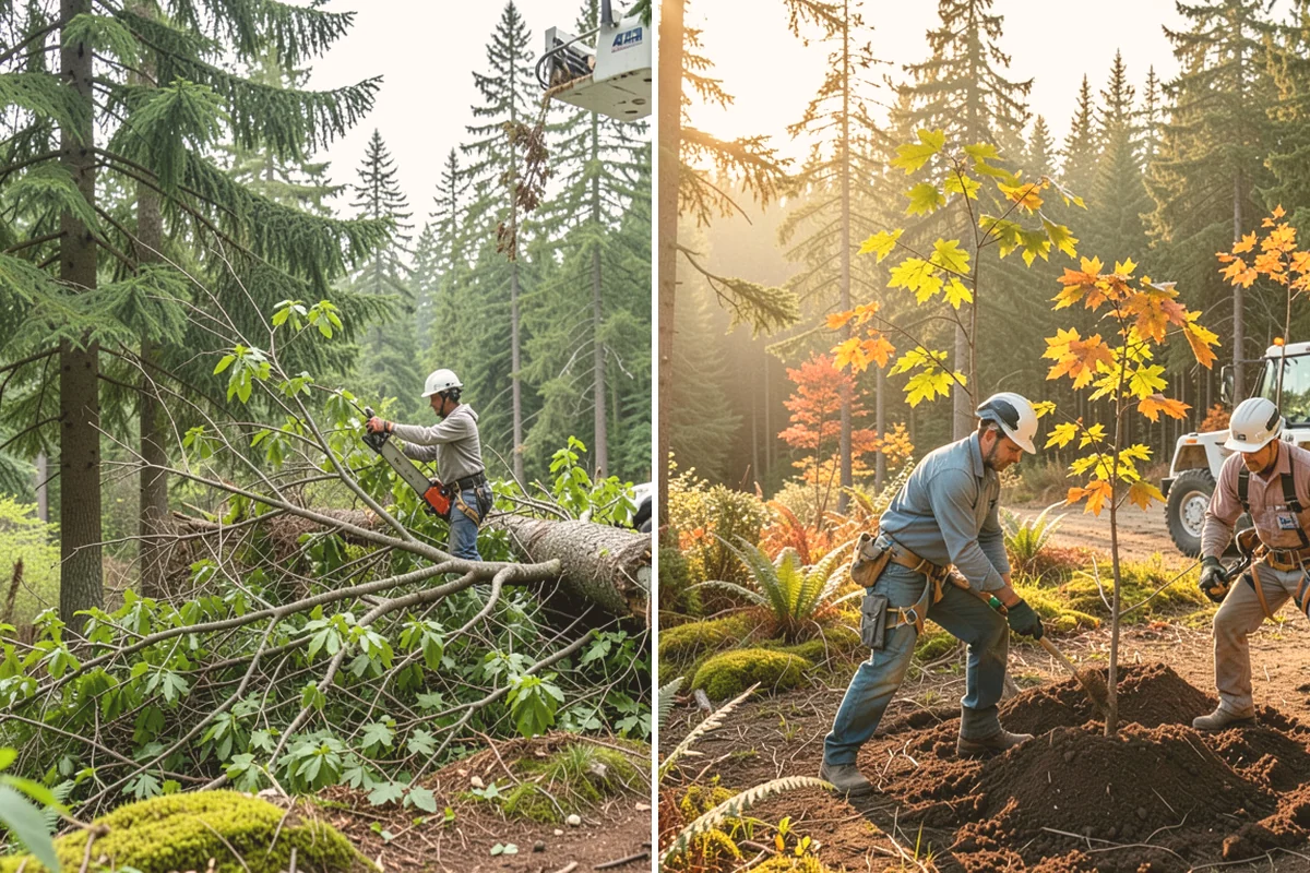 Blackberry removal in Kent, King County, WA - Assess the site and mark features to protect