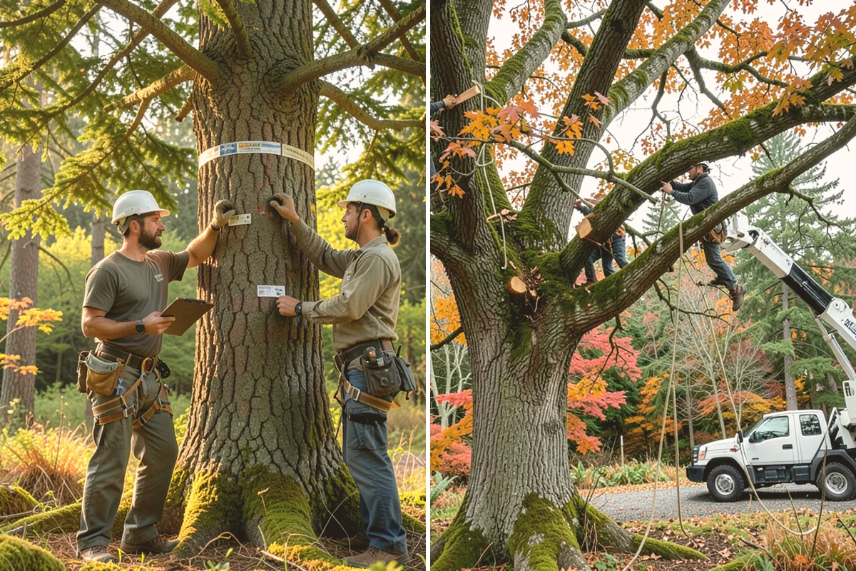 Blackberry removal in Kirkland, King County, WA - Assess the site and mark features to protect