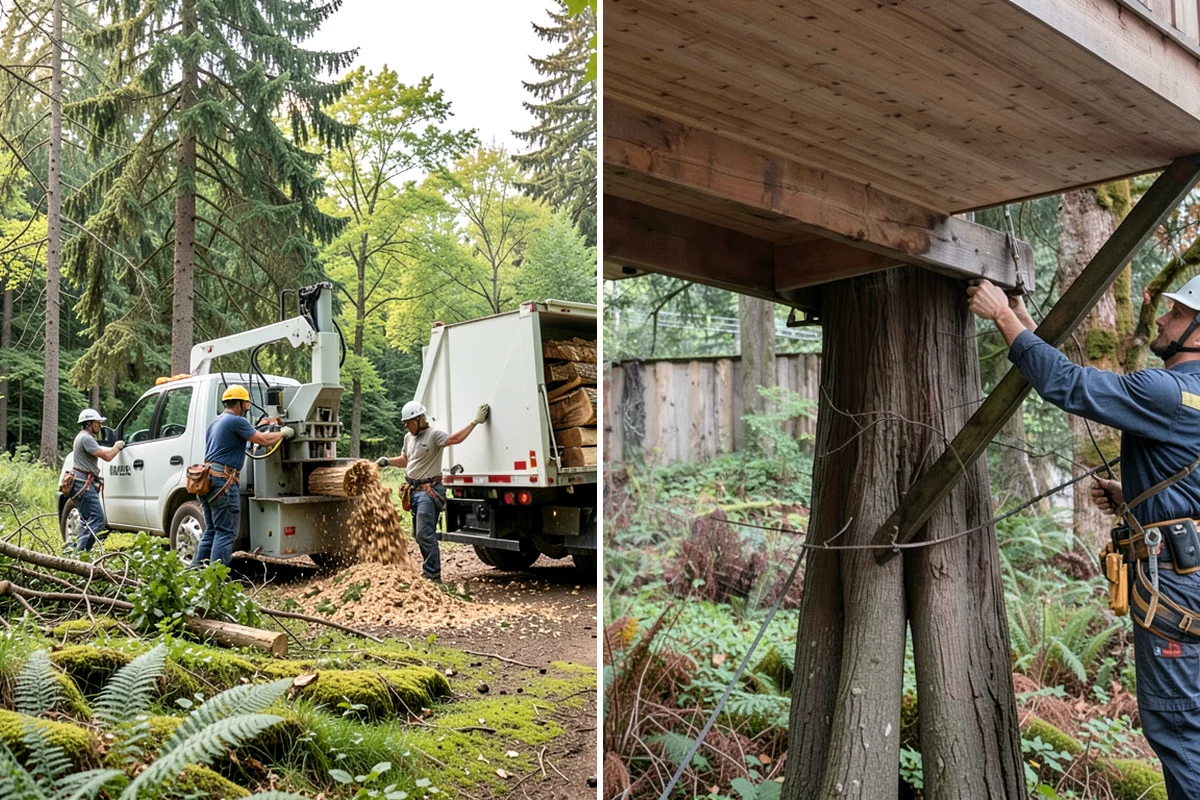 Blackberry removal in Normandy Park, King County, WA - Assess the site and mark features to protect