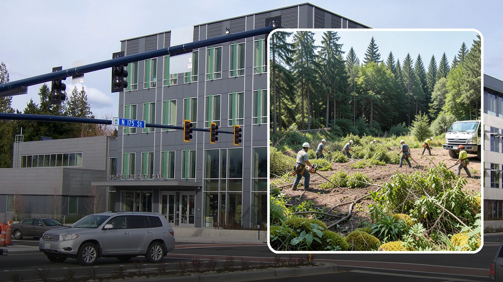 Blackberry removal in Shoreline, King County, WA - The removal of invasive blackberry thickets.