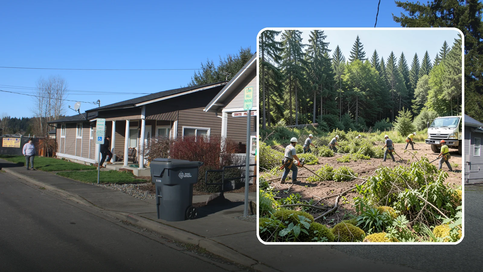 Blackberry removal in South Prairie, Pierce County, WA - The removal of invasive blackberry thickets.