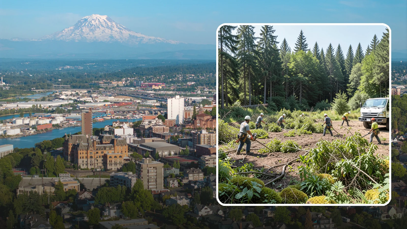 Blackberry removal in Tacoma, Pierce County, WA - The removal of invasive blackberry thickets.