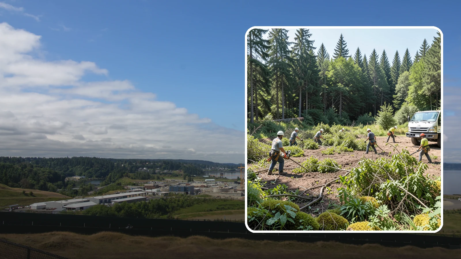 Blackberry removal in University Place, Pierce County, WA - The removal of invasive blackberry thickets.