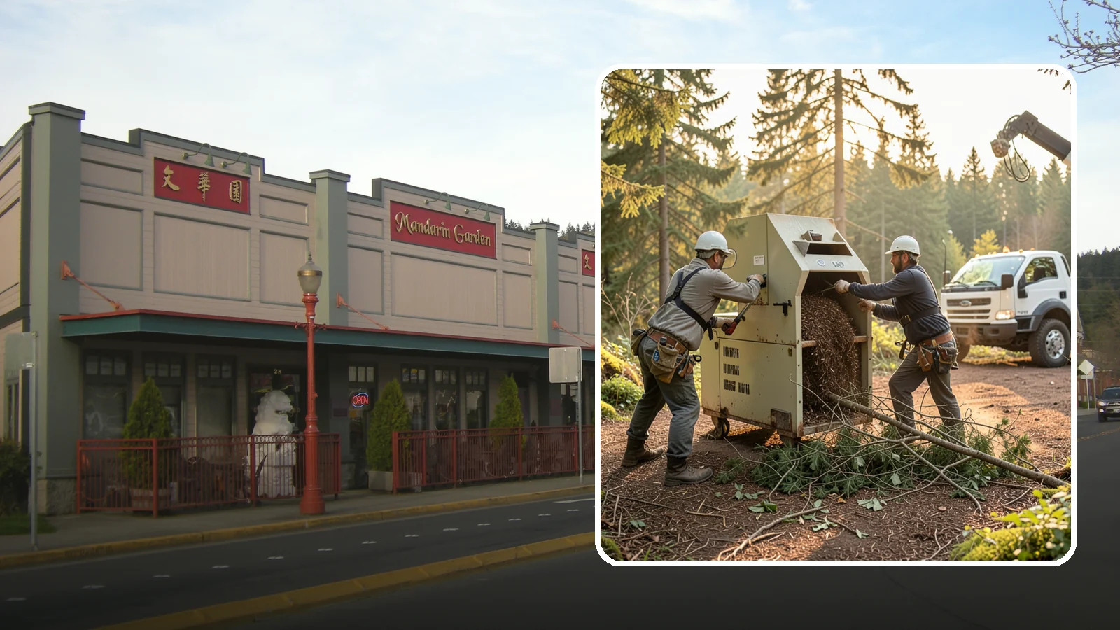 Brush Chipping in Issaquah, King County, WA - The on-site chipping of brush and small branches into wood chips.