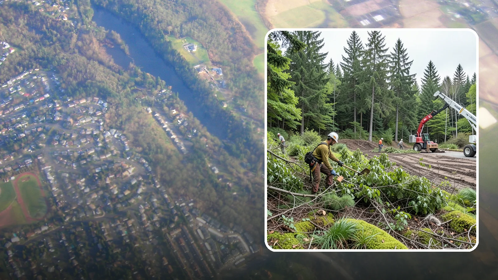 Brush clearing in Algona, King County, WA - The removal of brush and light vegetation.
