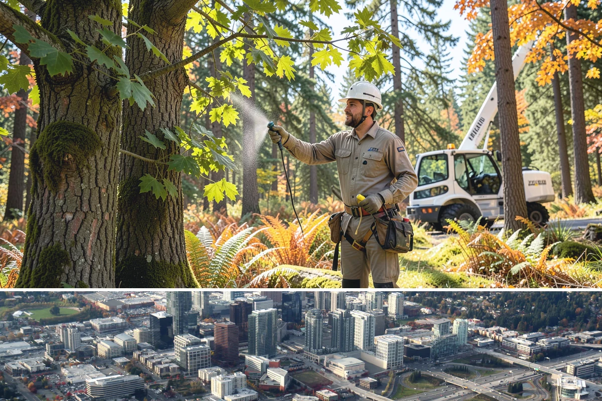 Brush clearing in Bellevue, King County, WA - This work can be performed year-round but must account for wet or muddy ground conditions common in the Puget Sound climate that...