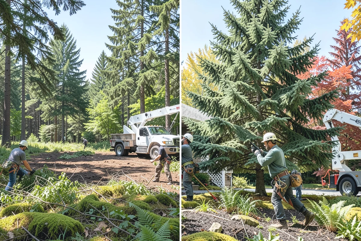 Brush clearing in Bonney Lake, Pierce County, WA - Assess the site and mark features to protect